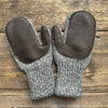 Wool Deerskin Mitten, Dark Grey Melange