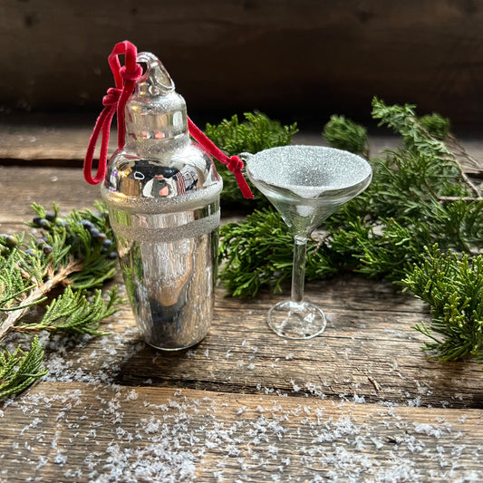 Martini Glass & Shaker Ornament
