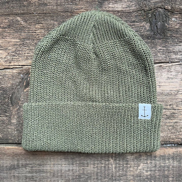 Anchor Upcycled Cotton Beanie, Moss