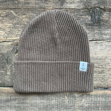 Anchor Upcycled Cotton Beanie, Bark