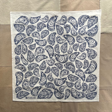 Oyster Tea Towel Large, Navy