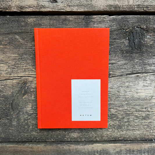 Hard Cover Lined Notebook, Medium Bright Red