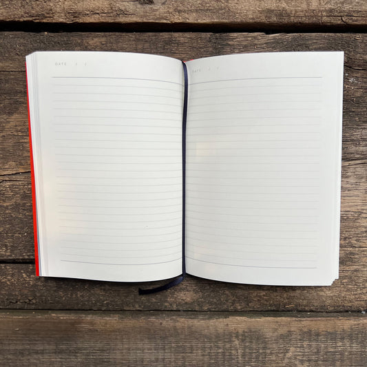 Hard Cover Lined Notebook, Medium Bright Red