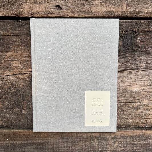 Large Hard Cover Lined Notebook, Light Grey