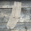 Wool Cashmere Links Combi Crew Socks, Beige