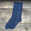 Wool Cashmere Links Combi Crew Socks, Indigo