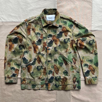 Berry Ripstop Overshirt, Green Print