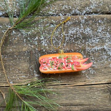 Lobster Roll Glass Ornament