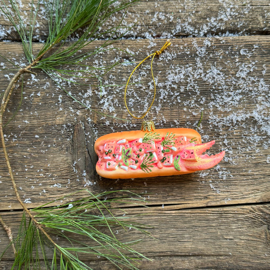 Lobster Roll Glass Ornament