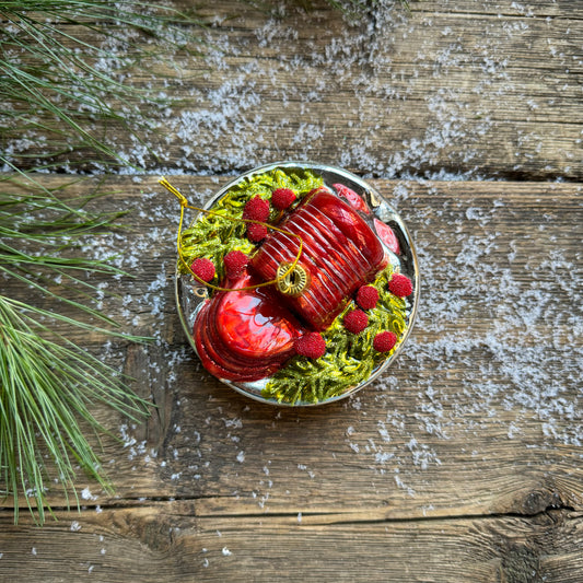 Canned Cranberry Sauce Glass Ornament