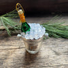 Champagne on Ice Glass Ornament