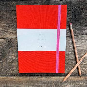 Lined Notebook w/ Elastic Band, Orange
