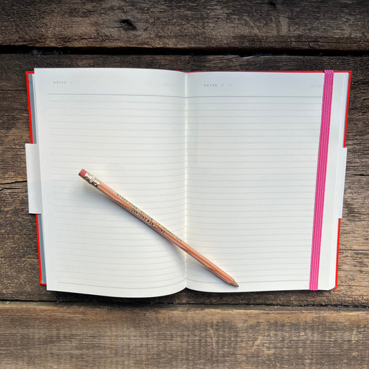 Lined Notebook w/ Elastic Band, Orange