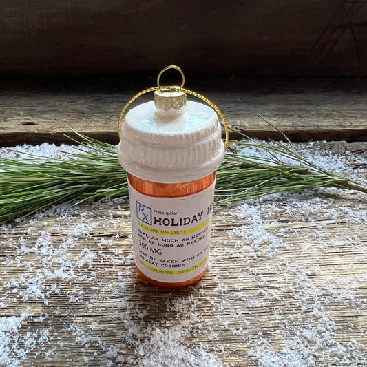 Holiday Helper Bottle Glass Ornament