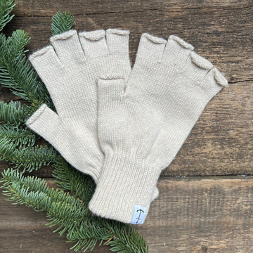 Fingerless Merino Gloves, Birch