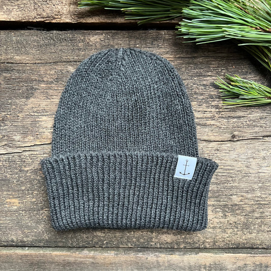 Anchor Merino Beanie, Charcoal