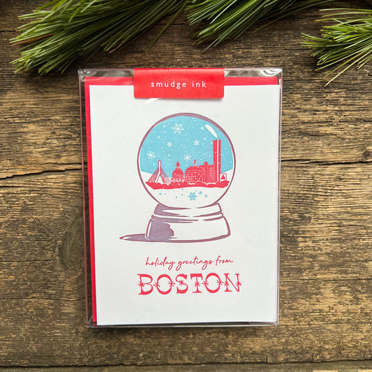 Snow Globe Holiday Card Box of 8