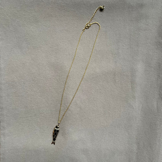 Sally Fish Dimensional Necklace, Brass