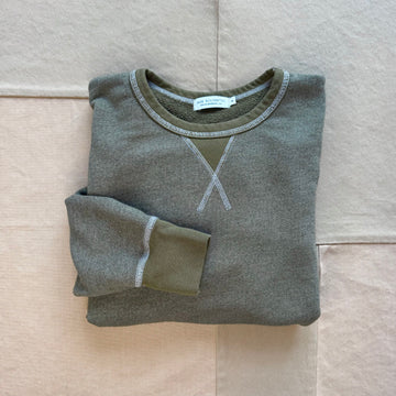 French Terry Crewneck Sweatshirt, Army Green