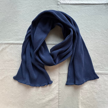 Cotton Thermal Scarf, Navy