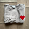 Heart Terry Crewneck, Latte