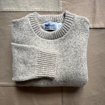 Wellfleet Wool Crewneck, Natural/Grey Ragg
