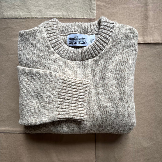 Wellfleet Wool Crewneck, Natural/Grey Ragg