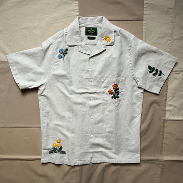 Embroidered Camp Collar Shirt, Spring Embroidery