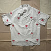 Embroidered Camp Collar Shirt, Red Bouquet