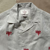 Embroidered Camp Collar Shirt, Red Bouquet