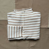 Taylor Cardigan in Stripe Cotton Cashmere, Sand/Ivory