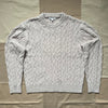 Aaron Cable Sweater in Cotton Linen, Heather Sand