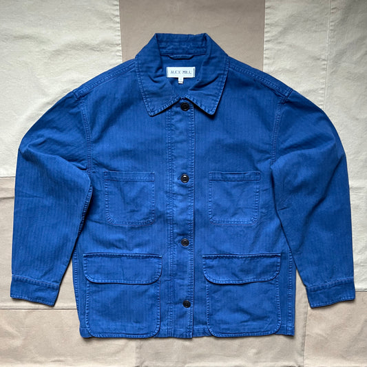 Painter Jacket in Herringbone, Washed Cobalt