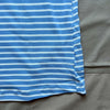 Knit Cotton Striped Round Neck Sleeveless Midi Dress, Sea Blue