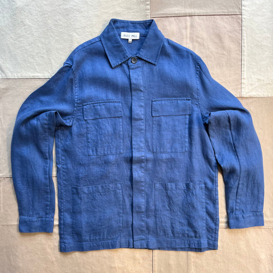 Riviera Work Jacket in Linen, French Navy