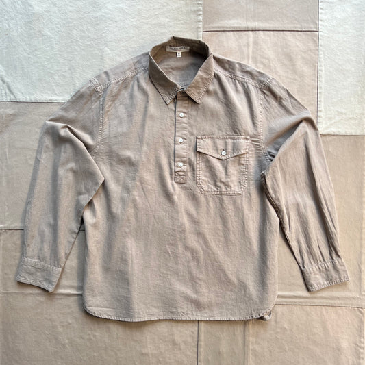 Carter Popover in Cotton Linen, Field Khaki