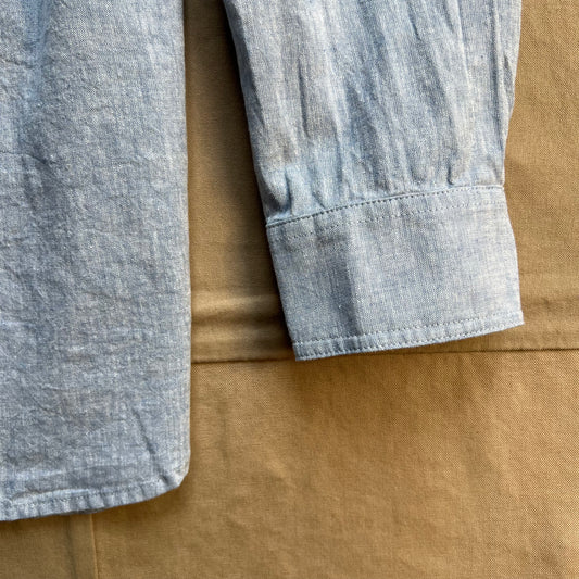Carter Popover in Cotton Linen, Light Blue Chambray