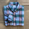 Long Sleeve Madras Shirt, Open Blue