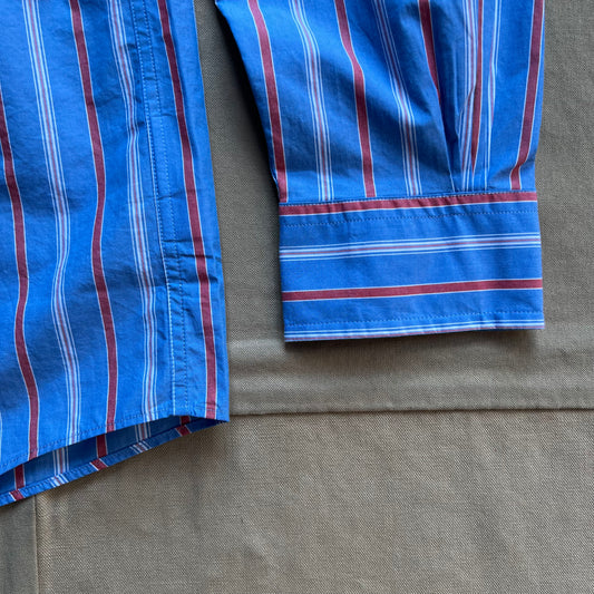 Friday Shirt Poplin Multi Stripe, Blue/Red