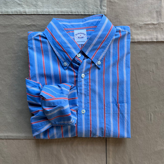 Friday Shirt Poplin Multi Stripe, Blue/Red
