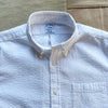 Washed Cotton Seersucker Short Sleeve Shirt, White