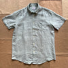 Short Sleeve Linen Shirt, Green