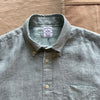 Short Sleeve Linen Shirt, Green
