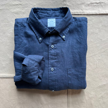 Irish Linen Sport Shirt, Navy