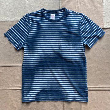 Short Sleeve Stripe T-shirt, Blue Indigo/White