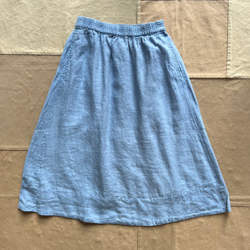 Maddie Skirt in Linen, Bel Air Blue