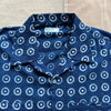 Indigo Block Print Circles Camper Shirt