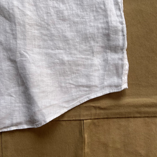 Short Sleeve Linen Shirt, White