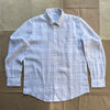 Irish Linen Wide Check Sport Shirt, White/Blue
