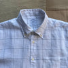 Irish Linen Wide Check Sport Shirt, White/Blue